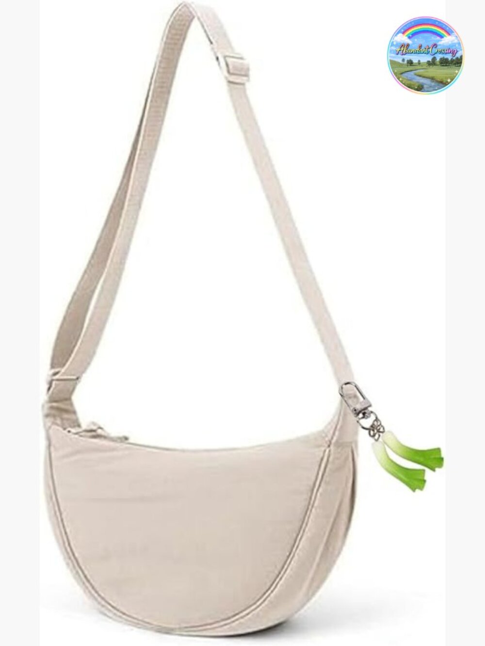 Nylon Hobo Crescent Crossbody Bag, Dumpling Moon Shoulder Bag